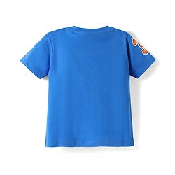 Babyhug Cotton Knit Half Sleeves T-Shirt With Great Day For Winning Text Print - Blue