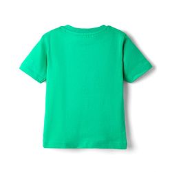 Babyhug Cotton Knit Half Sleeves T-Shirt with Animal Print & Patch Detailing - Green