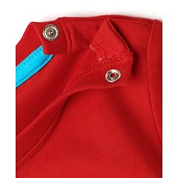 Babyhug Cotton Knit Half Sleeves T-Shirt With Hawaii Text Print - Red