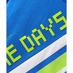 Babyhug Cotton Knit Half Sleeves T-shirt With Games Day Text Print - Blue