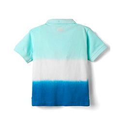 Babyhug 100% Cotton Knit Polo T-Shirt with Beach Theme HD Print - Blue