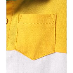 Babyhug Cotton Knit Half Sleeves Cut & Sew Polo T-Shirt With Stripes - Green & Yellow