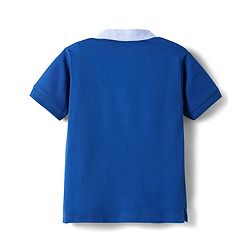 Babyhug Cotton Knit Half Sleeves Cut & Sew Polo T-Shirt With Yatch Club Embroidery - Blue