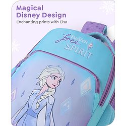 Babyhug Disney Frozen Tic-Tac-Toe School Backpack|2 Main Compartments, 2 Front Pockets, 2 side Bottle Pockets|Water Resistant|Long lasting and Durable Zippers | Comfortable back cushioning | For School, Travel and Outdoors|Lavender- 15.8 inches