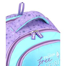Babyhug Disney Frozen Tic-Tac-Toe School Backpack|2 Main Compartments, 2 Front Pockets, 2 side Bottle Pockets|Water Resistant|Long lasting and Durable Zippers | Comfortable back cushioning | For School, Travel and Outdoors|Lavender- 15.8 inches