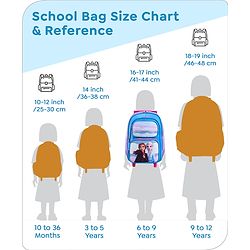 Babyhug Disney Frozen Sisters Trolley Backpack|2 Compartments, 2 Front Pockets, 2 side Bottle Pockets|Water Resistant|Long lasting & Durable Zippers|For School & Outdoors|Blue- 15.8 inches