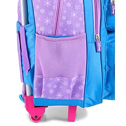 Babyhug Disney Frozen Sisters Trolley Backpack|2 Compartments, 2 Front Pockets, 2 side Bottle Pockets|Water Resistant|Long lasting & Durable Zippers|For School & Outdoors|Blue- 15.8 inches