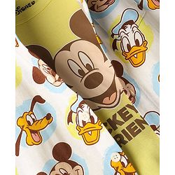 Babyhug Disney Single Jersey Knit Half Sleeves Shirt with Sleeveless Inner Tee & Denim Shorts Set with Mickey Mouse Graphics - Multicolor