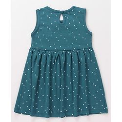 Babyhug Single Jersey Knit Sleeveless Star Printed Frock - Navy Blue