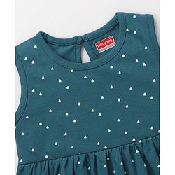 Babyhug Single Jersey Knit Sleeveless Star Printed Frock - Navy Blue