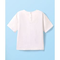 Babyhug Single Jersey Knit Half Sleeves Top & Shorts with Fruit Print - White & Pink