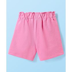Babyhug Single Jersey Knit Half Sleeves Top & Shorts with Fruit Print - White & Pink
