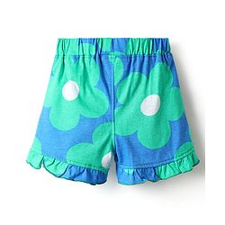 Babyhug Disney Single Jersey Knit Half Sleeves T-Shirt & Short Set With Front & Back Minnie Mouse Print - Sea Green
