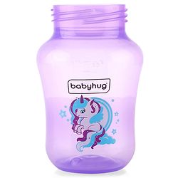 Babyhug Sipper Cup with Soft Silicone Spout & Straw Unicorn Print Purple - 210 ml