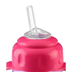 Babyhug Sipper Cup with Soft Silicone Spout & Straw Unicorn Print Purple - 210 ml