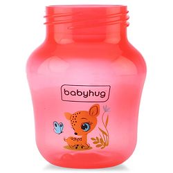 Babyhug Sipper Cup with Soft Silicone Spout & Straw Deer Print Red - 150 ml