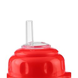 Babyhug Sipper Cup with Soft Silicone Spout & Straw Deer Print Red - 150 ml