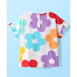 Babyhug Disney Single Jersey Knit Half Sleeves T-Shirt & Shorts Set With Minnie Mouse Graphics - White