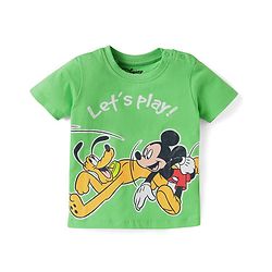 Babyhug Disney Single Jersey Knit   Half Sleeves T-Shirt With Mickey Mouse Family Graphics Pack Of 3 - Yellow Green & Orange