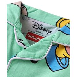 Babyhug Disney Single Jersey Knit Full Sleeves Night Suit With Mickey Mouse Family Print - Sea Green