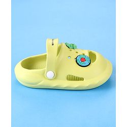 Cute Walk by Babyhug Clogs with Leaves Applique & Back Strap - Lime Green