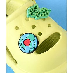 Cute Walk by Babyhug Clogs with Leaves Applique & Back Strap - Lime Green