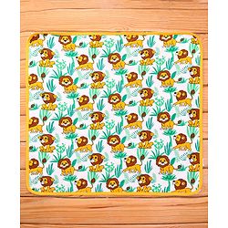 Babyhug Terry Knit Hooded Wrapper With Lion Print L 73 x B 73 cm - Yellow