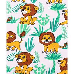 Babyhug Terry Knit Hooded Wrapper With Lion Print L 73 x B 73 cm - Yellow