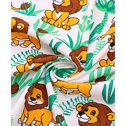 Babyhug Terry Knit Hooded Wrapper With Lion Print L 73 x B 73 cm - Yellow