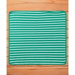 Babyhug Terry Knit Hooded Wrapper With Striped & Lion Print L 73 x B 73 cm - Green