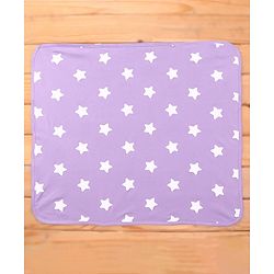 Babyhug Terry Knit Hooded Wrapper With Star Print L 73 x B 73 cm - Lavender