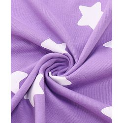 Babyhug Terry Knit Hooded Wrapper With Star Print L 73 x B 73 cm - Lavender