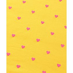 Babyhug 100% Cotton Terry Knit Hooded Towel With Ice Cream & Heart Print L 75 x B 71 cm - Yellow