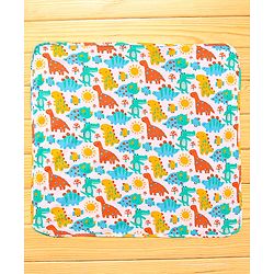 Babyhug Interlock Knit Hooded Towel with Animal Printed L 76.2 x B 76.2 cm - White