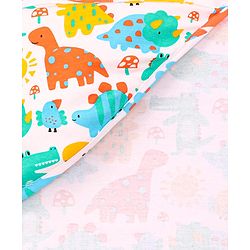 Babyhug Interlock Knit Hooded Towel with Animal Printed L 76.2 x B 76.2 cm - White