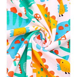 Babyhug Interlock Knit Hooded Towel with Animal Printed L 76.2 x B 76.2 cm - White