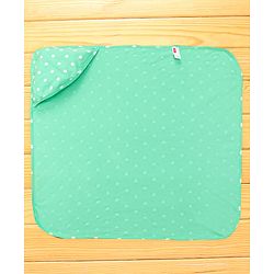 Babyhug Interlock Knit Hooded Towel with Polka Dots Print L 76.2 x B 76.2 cm - Green