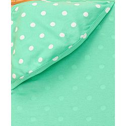 Babyhug Interlock Knit Hooded Towel with Polka Dots Print L 76.2 x B 76.2 cm - Green