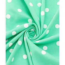 Babyhug Interlock Knit Hooded Towel with Polka Dots Print L 76.2 x B 76.2 cm - Green