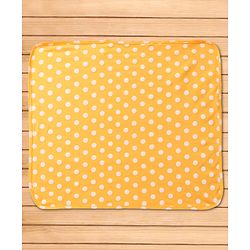 Babyhug Interlock Knit Hooded Wrapper with Polka Dots Print L 76 x B 76 cm - Yellow