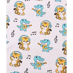 Babyhug Interlock Knit Hooded Wrapper with Animal Print L 76 x B 76 cm - White