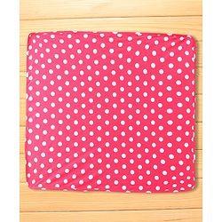 Babyhug 100% Cotton Interlock Knit Polka Dots Hooded Towel L 76 x B 76 cm - Dark Pink