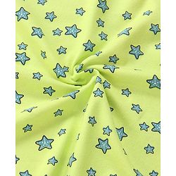 Babyhug Terry Knit Hooded Towel with With Star Print L 30 x B 30 cm - Neon Green