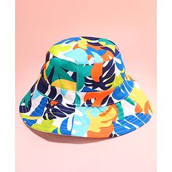 Babyhug Cotton Woven Two Layer Bucket Hat Multicolor - Diameter 75 cm