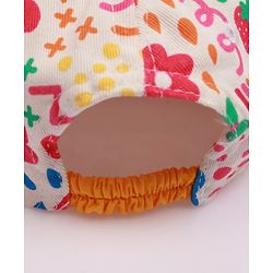 Babyhug Cotton Woven Cap With Floral Print Yellow - Diameter 46 cm