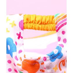 Babyhug Cotton Woven Cap With Floral Print Yellow - Diameter 46 cm