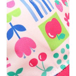 Babyhug Cotton Woven Summer Cap with Floral Print Pink - Diameter 48 cm