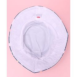 Babyhug Two Layer Bucket Hat with Sea Life Print Navy Blue - Diameter 20 cm