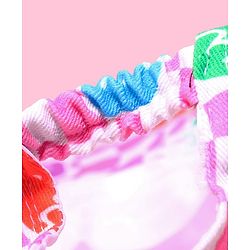 Babyhug Cotton Woven Cap With Checkered Print Pink - Diameter 45 cm