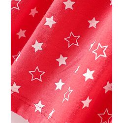 Babyhug Single Jersey Knit Sleeveless Frock with Star Print - Red